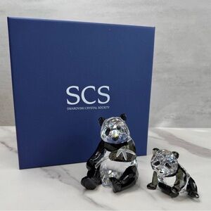 2008 annual Swarovski Black & Clear Crystal Panda Pair